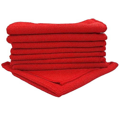 Craft-Equip 20er Sparpack Microfasertuch ROT 38 x 38cm in 250 GSM ideal als Poliertücher oder zur Reinigung innen oder außen am Kfz von Craft-Equip