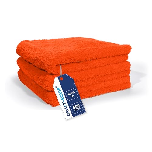 Craft-Equip 3er Sparpack orangene randlose Microfasertücher 500GSM in 40 x 40cm - ideal zur Fahrzeugpflege und für Polierarbeiten Craft-Equip 3er Sparpack orangene randlose Microfasertücher 500GSM in 40 x 40cm - ideal zur Fahrzeugpflege und für Polierarbeiten von Craft-Equip