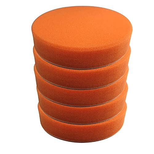 Craft-Equip Basic 5er Pack 150mm Polierschwamm orange glatt Auto Pad Polierpad von Craft-Equip