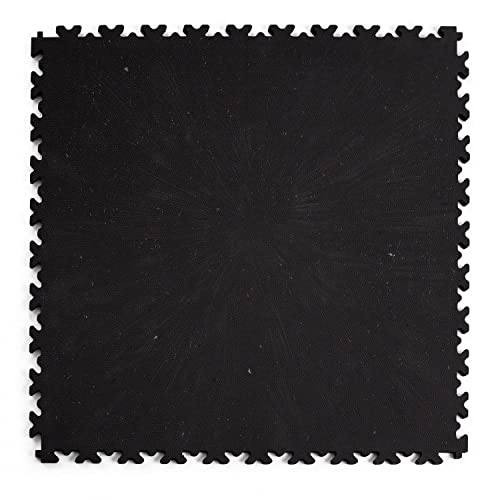 Craft-Equip INDUSTRY PVC FLIESE zum Klicken für Garage, Halle oder Werkstatt (PVC Fliese ECO schwarz Leder) von Craft-Equip