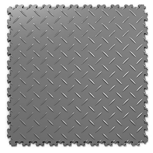 Craft-Equip INDUSTRY PVC FLIESE zum Klicken für Garage, Halle oder Werkstatt (PVC Fliese PREMIUM graphite Diamant) von Craft-Equip