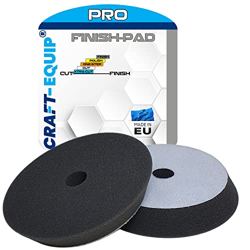 Craft-Equip PRO Polierschwamm Polierpad mit Klettverschluss Made IN EU (150mm DA Polierschwamm Finish GRAU) von Craft-Equip