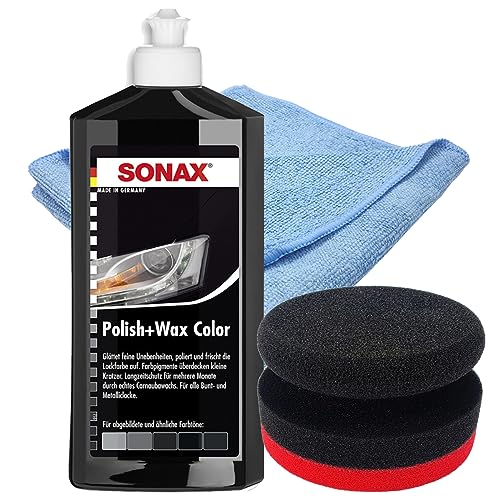 Craft-Equip Politur-Set bestehend aus einer SONAX 500ml Polish+Wax Color SCHWARZ + Craft-Equip Ø90mm Polierpuck ROT + Craft-Equip Microfasertuch BLAU Craft-Equip Politur-Set bestehend aus einer SONAX 500ml Polish+Wax Color SCHWARZ + Craft-Equip Ø90mm Polierpuck ROT + Craft-Equip Microfasertuch BLAU von Craft-Equip