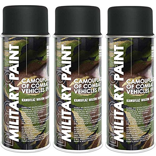 Craft-Equip DC 3er Sparpack Schwarz Ral 9021 MILITÄR Army Militärlack Lackspray 400ml Nato von Craft-Equip