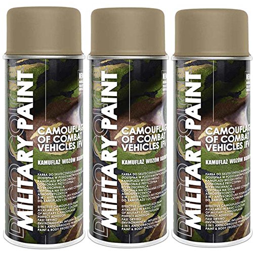 DC 3er Sparpack sandhell RAL 1019 MILITÄR Army Militärlack Lackspray 400ml Nato von Craft-Equip