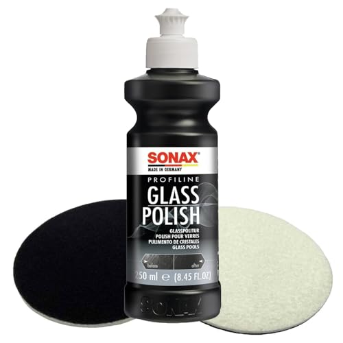 Glaspoliturset bestehend aus einer SONAX 250ml Glass Polish + 2 Stück Flexipads Ø135mm Glas-Polierpads von Craft-Equip