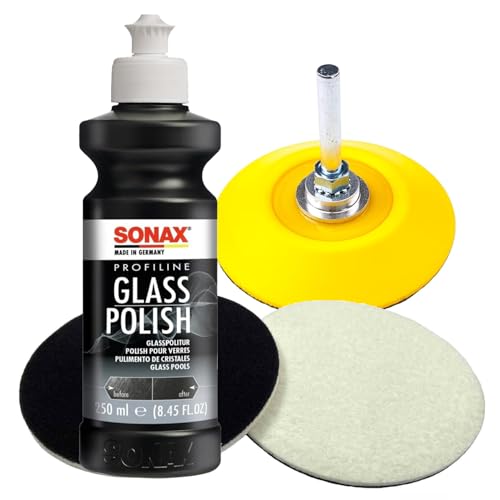 Glaspoliturset bestehend aus einer SONAX 250ml Glass Polish + 2 Stück Flexipads Ø75mm Glas-Polierpads + Craft-Equip 75mm Stützteller mit 6mm Spanndorn Glaspoliturset bestehend aus einer SONAX 250ml Glass Polish + 2 Stück Flexipads Ø75mm Glas-Polierpads + Craft-Equip 75mm Stützteller mit 6mm Spanndorn von Craft-Equip