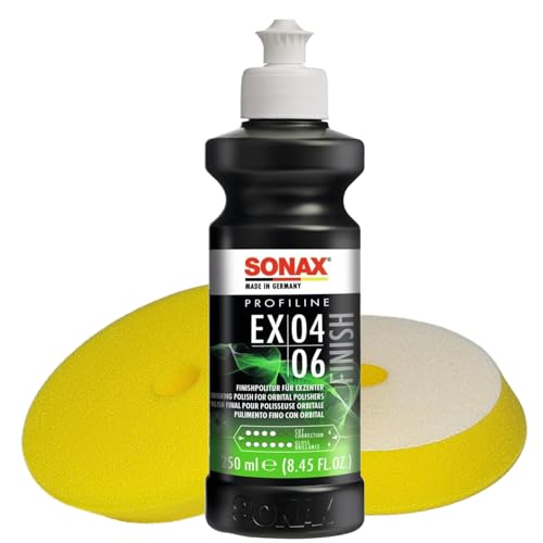 Polier-Set bestehend aus Sonax Politur EX 04-06 in 250ml und 2 Stück Craft-Equip Polierpads von Craft-Equip