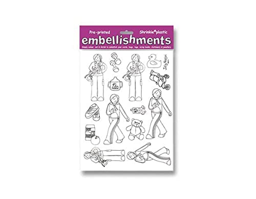 Craft Excess SPSA2017 White Jolly New Mum/Keep Fit A4 Kunstbogen von Shrinkles