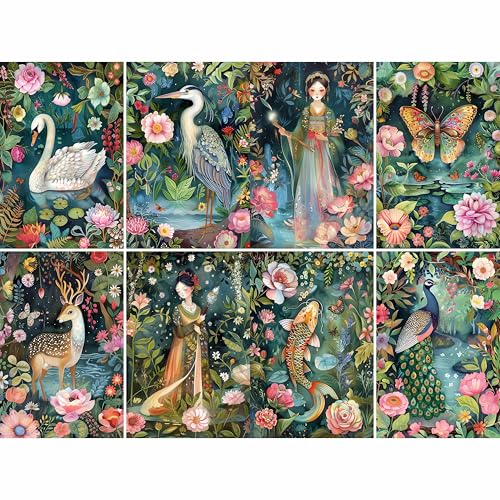 Chinesisches Reispapier, 29 x 29 cm (2 Blatt), Decoupage-Papier, 16 Designs für Collage, gemischte Medien, Kartenherstellung und Basteln, Decoupage von CRAFT KREATIVELY von Craft Kreatively