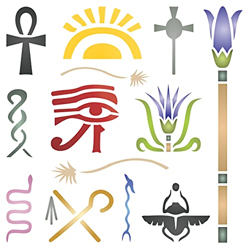 Craft Kreatively Ägyptische Symbole Schablone, 11,5 x 11,5 cm - Klassische Ägypten Symbol Hyroglyphen Schablonen für Malvorlage Craft Kreatively Ägyptische Symbole Schablone, 11,5 x 11,5 cm - Klassische Ägypten Symbol Hyroglyphen Schablonen für Malvorlage von Craft Kreatively