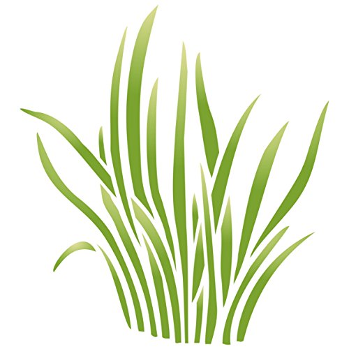 Gras-Schablone – 16,5 x 19 cm (S) – Wiederverwendbare große Schilfrohr-Schablone für Babys und Kinderzimmer von Craft Kreatively