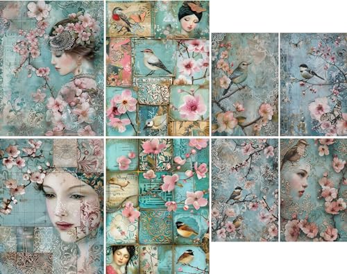 Japanese Cherry Blossom Reis Paper, 8 x 10.5 inch - Decoupage Scrapbook Cards Crafts von Craft Kreatively