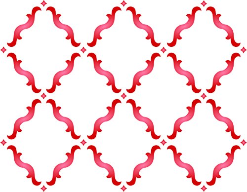 Marokkanische Gitterschablone – 34 x 26,5 cm (M) – Wiederverwendbare große Marrakesch Gittermuster Wandschablone von Craft Kreatively