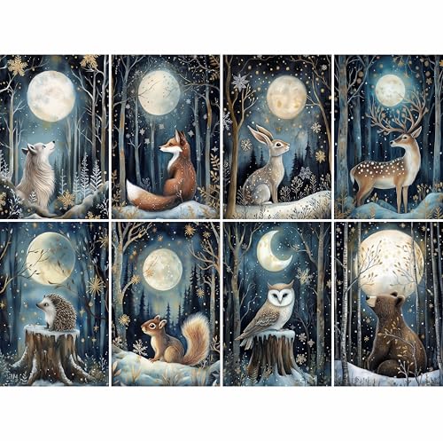 Moonlit Reispapier, 29 x 29 cm (2 Blatt) – Decoupage-Papier, 16 Designs für Collage, gemischte Medien, Kartenherstellung und Basteln, Decoupage von CRAFT KREATIVELY von Craft Kreatively