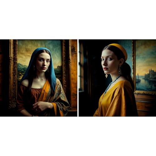 Renaissance-Frauen-Reispapier, 29 x 29 cm (2 Stück) – 2 x surreale Frauen für Möbel, Poster, Basteln, Decoupage von CRAFT KREATIVELY von Craft Kreatively