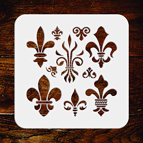 Stencil Company - Schablone mit Fleur de Lis - 16,5 x 16,5 cm von Stencil Company