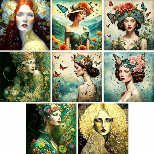 Surreal Women Reispapier, 29 x 29 cm (2 Blatt) – Decoupage-Papier, 8 Designs für Collage, gemischte Medien, Kartenherstellung und Basteln, Decoupage von CRAFT KREATIVELY von Craft Kreatively
