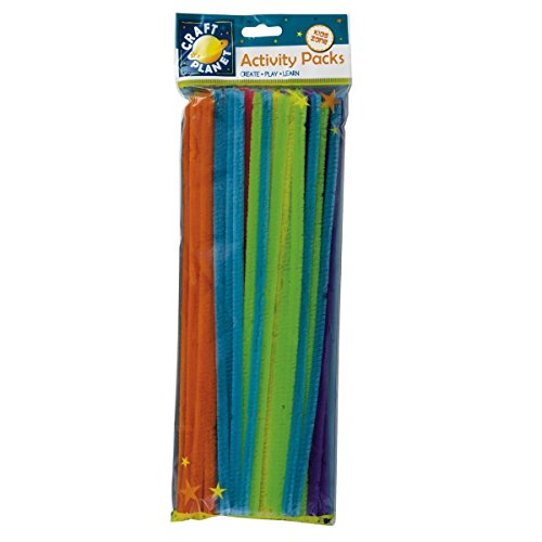 Craft Planet 300 mm Chenille Vorbau Neon, Mehrfarbig, 60 Stück von Craft Planet