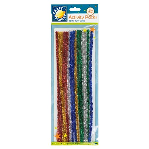 Craft Planet 300mm Glitter Chenille Vorbauten 15er Pack in 5 von Craft Planet