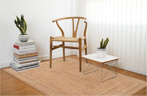 Craft Trade Handgewebt Natur Boho Jute Teppich Reversibel Geflochten Waschbarer Rechteckig Juteteppich für Küche Wohnzimmer und Schlafzimmer- 120x180 cm von Craft Trade