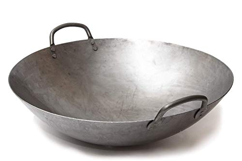 Craft Wok Großer, schwerer, handgefertigter Wok aus Carbonstahl im Kanton-Stil, 40 cm (Rundboden) / 731W87 von Craft Wok