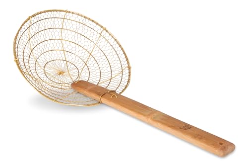 Craft Wok Großes 27,9 cm Messing-Netzsieb/Spinnenabschäumer Zhao Li, robustes und elegantes Küchenwerkzeug zum Braten und Abseihen, authentisches orientalisches Kochgeschirr – / 732W7-27,9 cm von Craft Wok