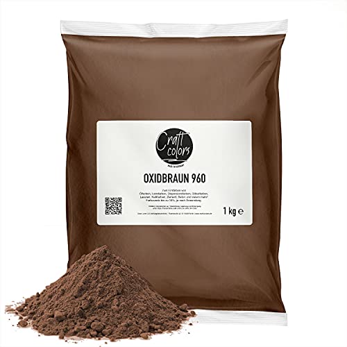 Farbpigment Oxidbraun | 1 KG | hochwertiges Pigment zum einfärben von Betonmasse, Estrich, Putz, Gips, Harze, Lasur oder Fugenmörtel | Made in Germany | Betonfarbe | Estrichfarbe | Fugenfarbe von Craft Colors