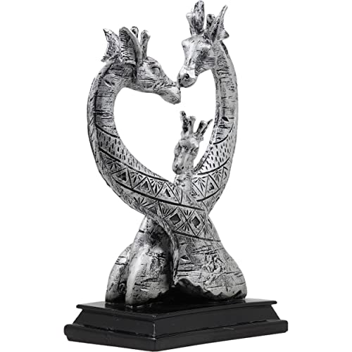 Craft&Style Herz aus Giraffen Deko Dekoration Statue Figur Skulptur aus robustem und massivem Kunstharz handbemalt von Craft&Style