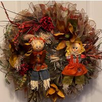 Vogelscheuchen-Kranz-Herbstkranz-Froher Herbst von CraftByDebi