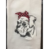 Boxer Mit Bandana Bestickt Mehlsack Handtuch Boxer Mit Bandana Bestickt Mehlsack Handtuch von CraftDivaCreations