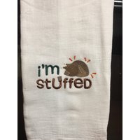Danksagungs-Truthahn Besticktes Mehlsack-Handtuch Mit Der Aufschrift I'm Filled Danksagungs-Truthahn Besticktes Mehlsack-Handtuch Mit Der Aufschrift I'm Filled von CraftDivaCreations