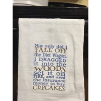 Diät-Wagen Urkomisch Besticktes Mehlsack Handtuch Diät-Wagen Urkomisch Besticktes Mehlsack Handtuch von CraftDivaCreations