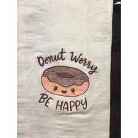 Donut Sorgen Glücklich Sein Besticktes Mehlsack Handtuch Donut Sorgen Glücklich Sein Besticktes Mehlsack Handtuch von CraftDivaCreations