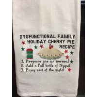 Dysfunktionale Familie Urlaub Kirschkuchen Rezept Bestickt Mehl Sack Handtuch von CraftDivaCreations