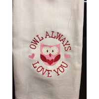 Eule Immer Lieben Sie Valentinstag Bestickt Mehl Sack Handtuch Eule Immer Lieben Sie Valentinstag Bestickt Mehl Sack Handtuch von CraftDivaCreations