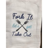 Gabel Es Lassen Sie Uns Nehmen Bestickt Mehl Sack Handtuch Gabel Es Lassen Sie Uns Nehmen Bestickt Mehl Sack Handtuch von CraftDivaCreations