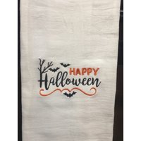 Happy Halloween Bestickt Mehl Sack Handtuch von CraftDivaCreations