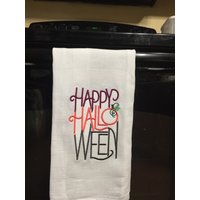 Happy Halloween Ombre Bestickt Mehl Sack Handtuch von CraftDivaCreations