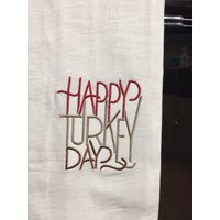 Happy Turkey Day Ombre-Effekt Bestickt Mehl Sack Handtuch Happy Turkey Day Ombre-Effekt Bestickt Mehl Sack Handtuch von CraftDivaCreations