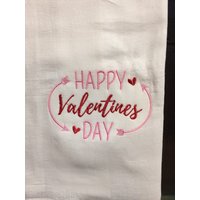 Happy Valentines Day Bestickt Mehl Sack Handtuch Happy Valentines Day Bestickt Mehl Sack Handtuch von CraftDivaCreations