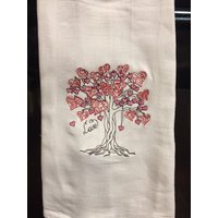 Henna Herz Baum Bestickt Mehl Sack Handtuch Henna Herz Baum Bestickt Mehl Sack Handtuch von CraftDivaCreations