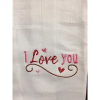 Ich Liebe Dich Bestickt Mehl Sack Handtuch Ich Liebe Dich Bestickt Mehl Sack Handtuch von CraftDivaCreations