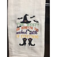 Im Westen? Oh Schatz, Ich Bin Die Böse Hexe Von Allem Mehlsack Halloween Handtuch Bestickt Im Westen? Oh Schatz, Ich Bin Die Böse Hexe Von Allem Mehlsack Halloween Handtuch Bestickt von CraftDivaCreations