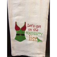 Lassen Sie Uns Auf Der Freche Liste Bestickt Mehl Sack Handtuch von CraftDivaCreations