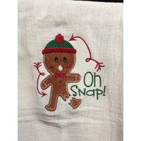 Lebkuchenmann Oh Snap Weihnachten Besticktes Mehlsack Handtuch Lebkuchenmann Oh Snap Weihnachten Besticktes Mehlsack Handtuch von CraftDivaCreations