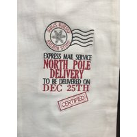 Nordpol Lieferung Bestickt Mehl Sack Handtuch Nordpol Lieferung Bestickt Mehl Sack Handtuch von CraftDivaCreations