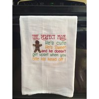 Perfect Man Christmas Besticktes Mehlsacktuch Perfect Man Christmas Besticktes Mehlsacktuch von CraftDivaCreations
