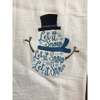 Schneemann Lassen Es Schnee Bestickt Mehl Sack Handtuch Schneemann Lassen Es Schnee Bestickt Mehl Sack Handtuch von CraftDivaCreations