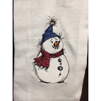 Schneemann Skizze Besticktes Mehlsack Handtuch Schneemann Skizze Besticktes Mehlsack Handtuch von CraftDivaCreations